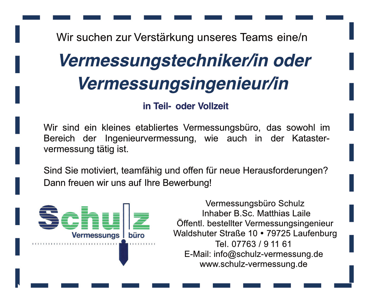 Wir suchen Vermessungstechniker/in